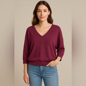 CHAPS Purple Cropped Sweater Preppy Coastal Beach Coquette Preppy Cotton Boho M